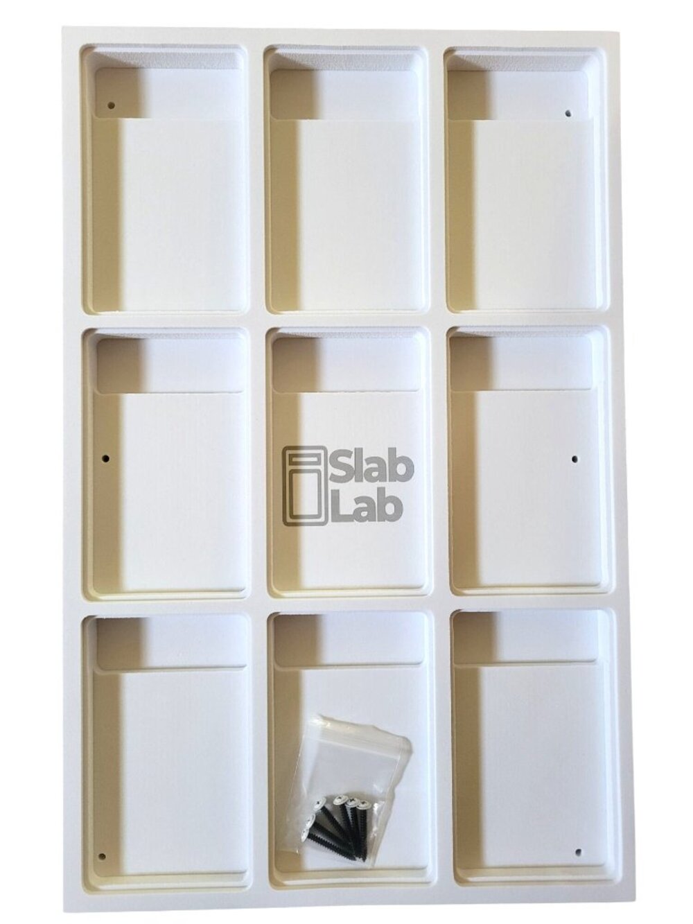 *NEW* Slab Lab Wall Display for Graded Cards 9-Slot Foam Frame PSA Slabs White